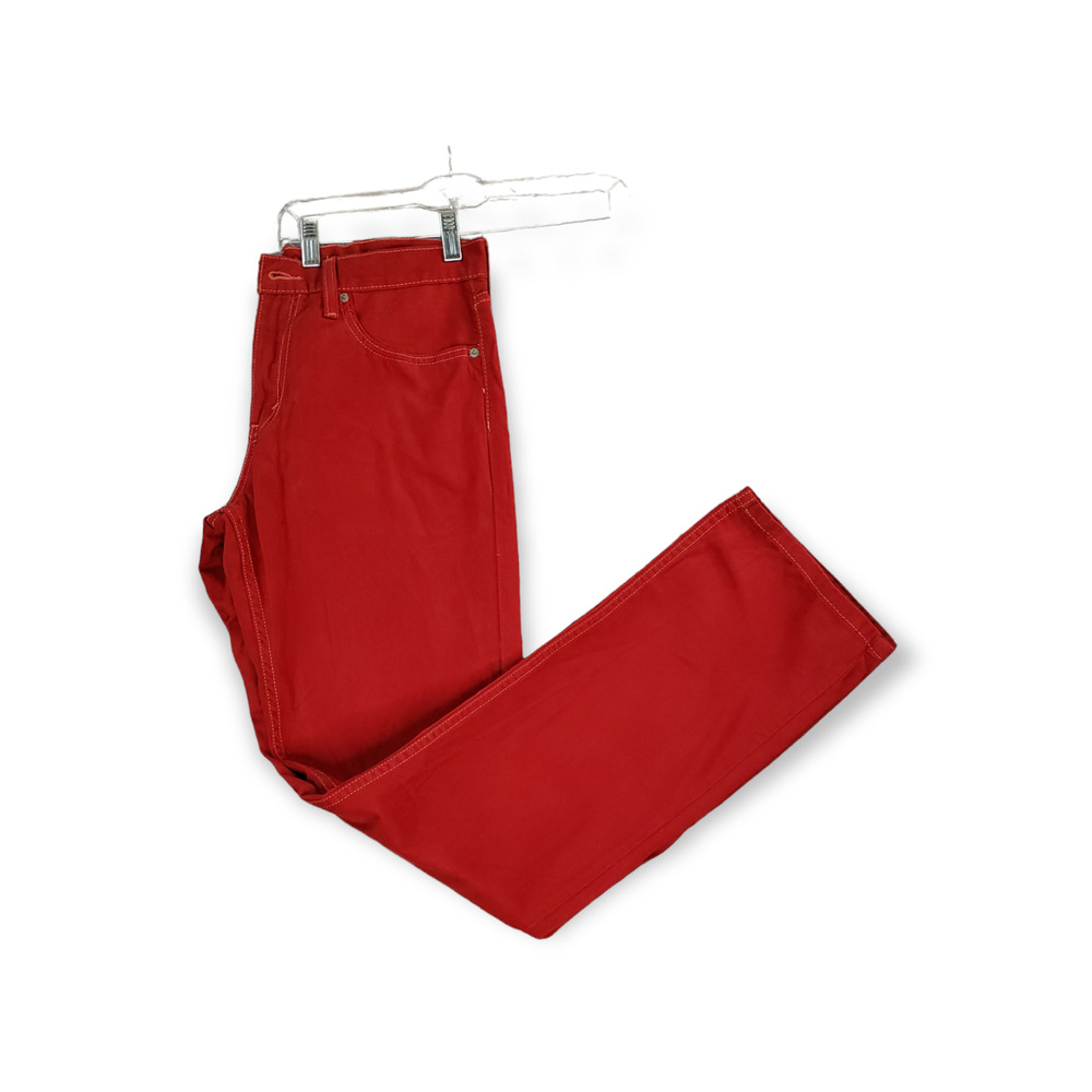 Levi's 514 Men's Denim Straight Leg Red Jeans Size 33 L34